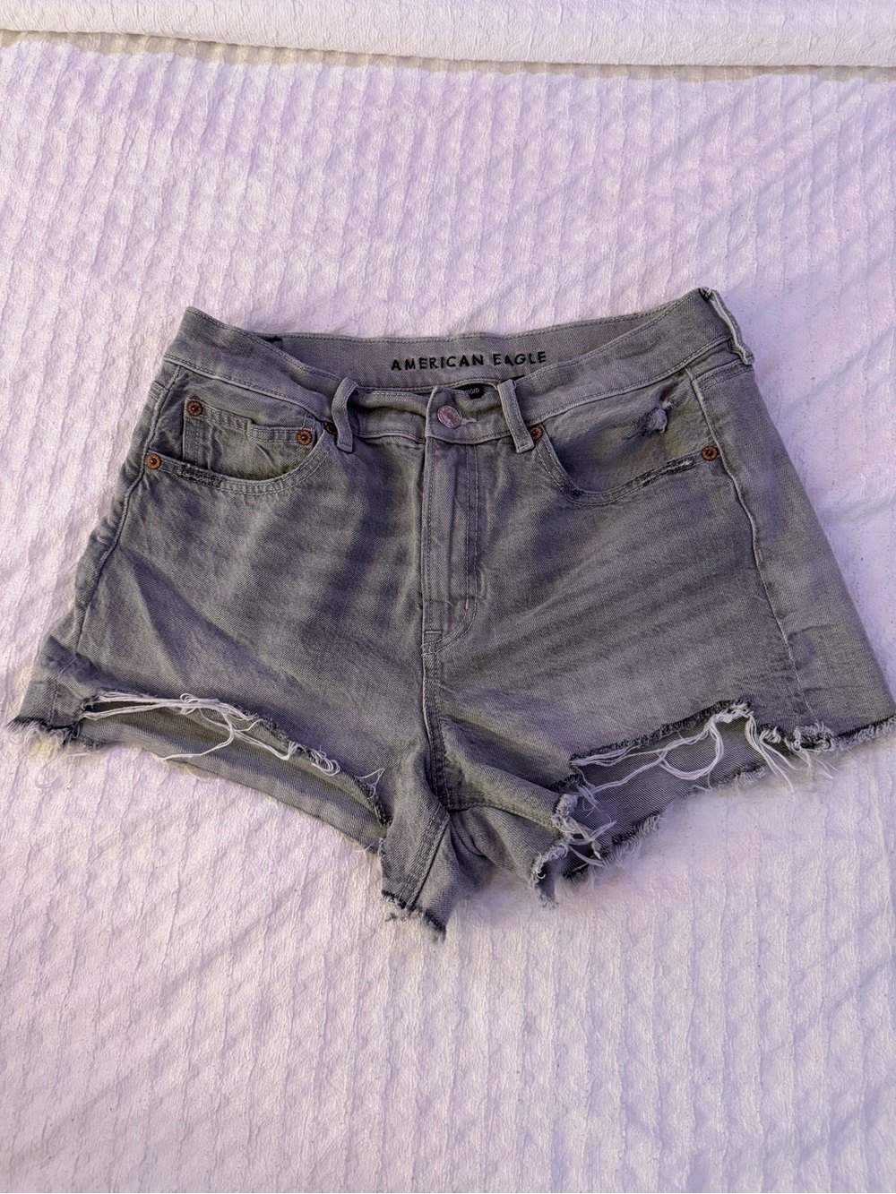 American Eagle Outfitters Gray Distressed Denim Cutoff Shorts | size 6